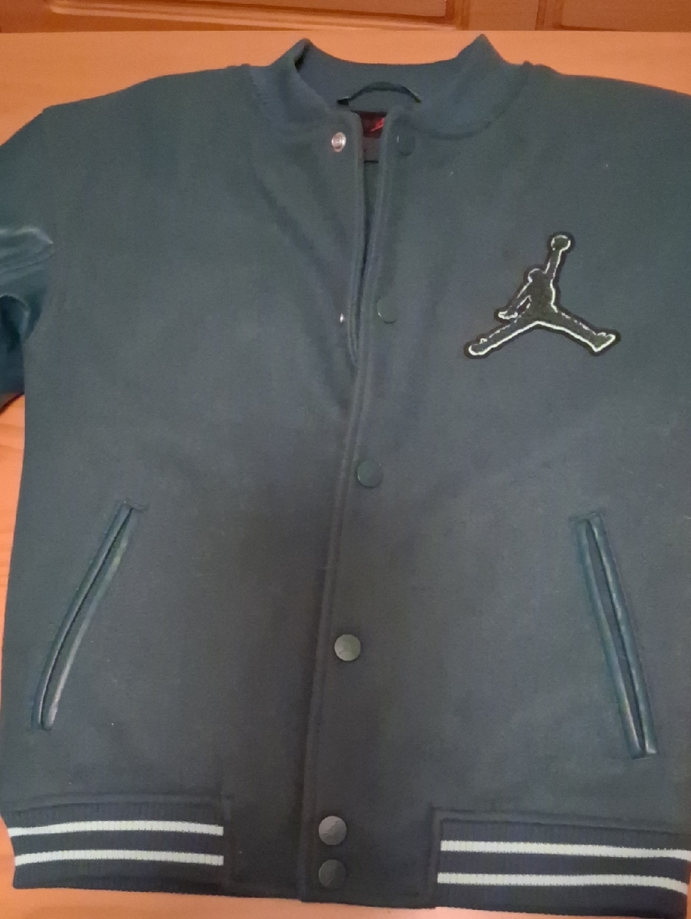 Jordan Green Varsity Bomber Jacket with Jumpman Patch